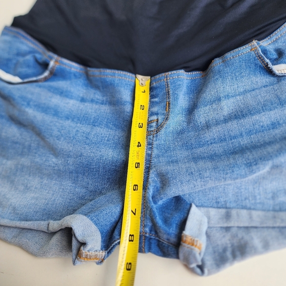 Isabel by Ingrid & Isabel Maternity Womens Midi Shorts Cuffed Hem Blue Size 16 - Picture 3 of 10